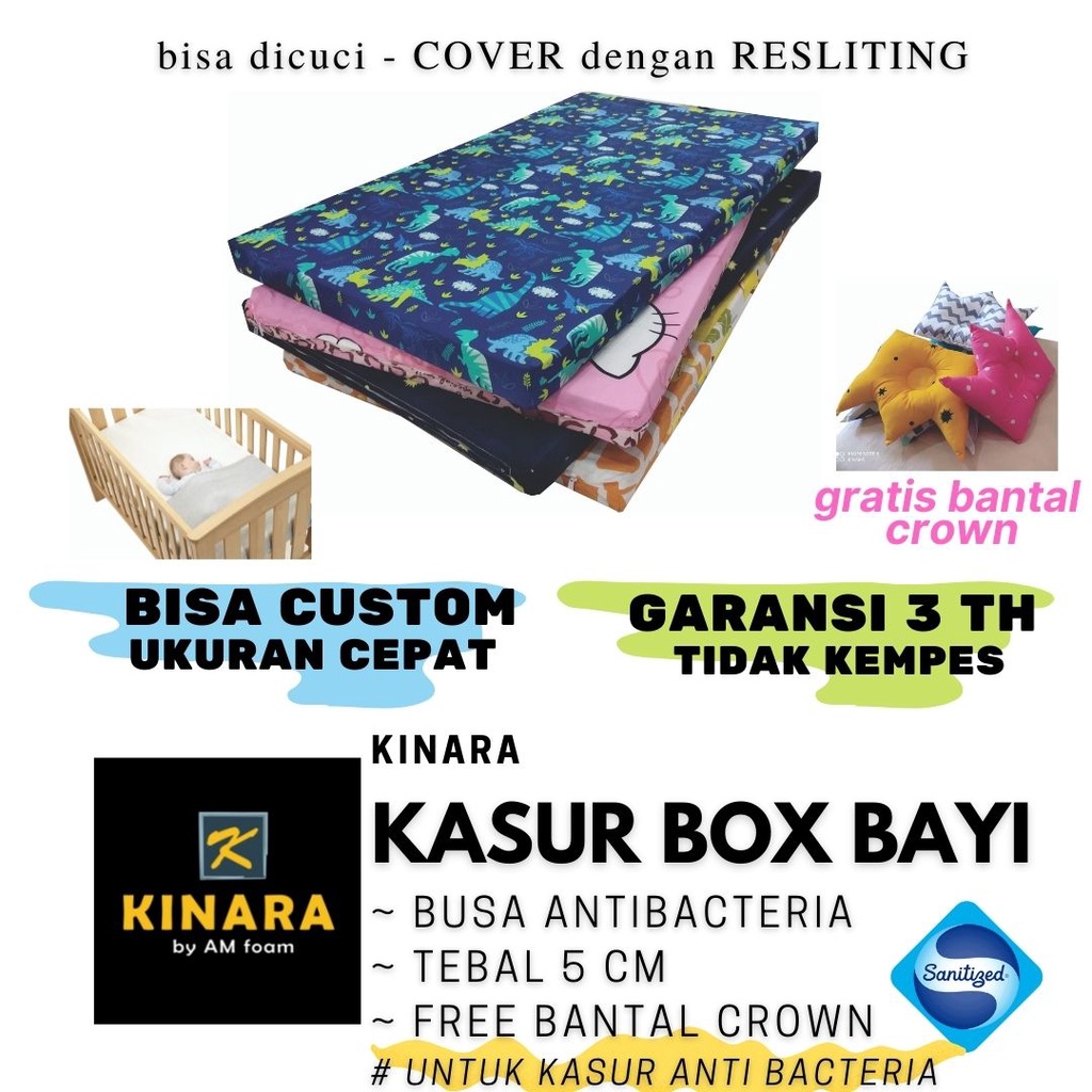 Kasur Box Bayi Anti Bakteri tebal 5 cm