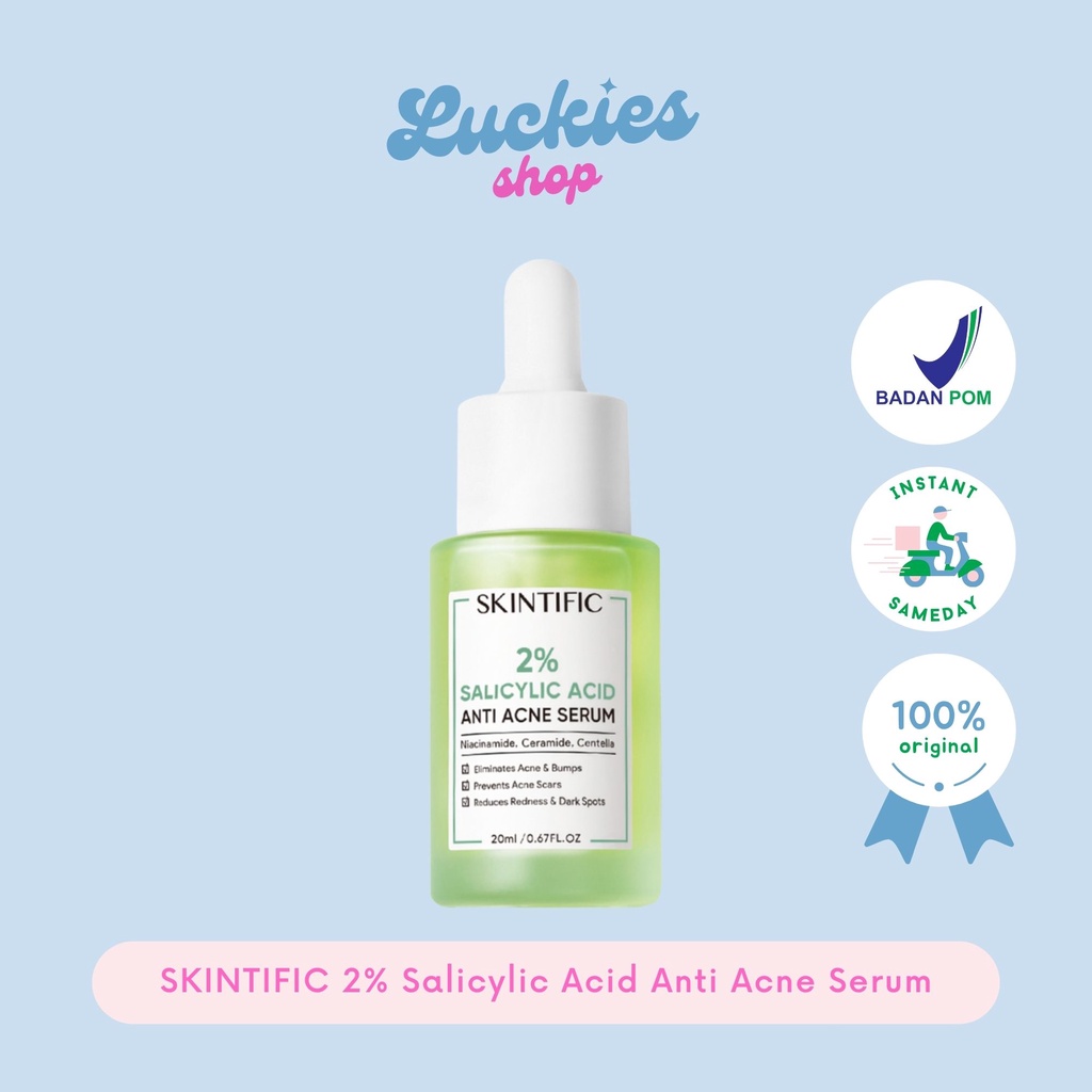 BPOM SKINTIFIC 2% Salicylic Acid Anti Acne Serum Acne Jerawat