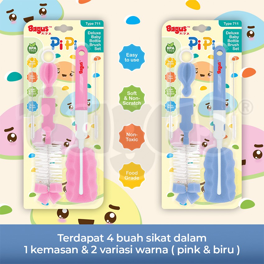 Bagus Pipi Deluxe Baby Bottle Brush Set Sikat Botol Bayi 711