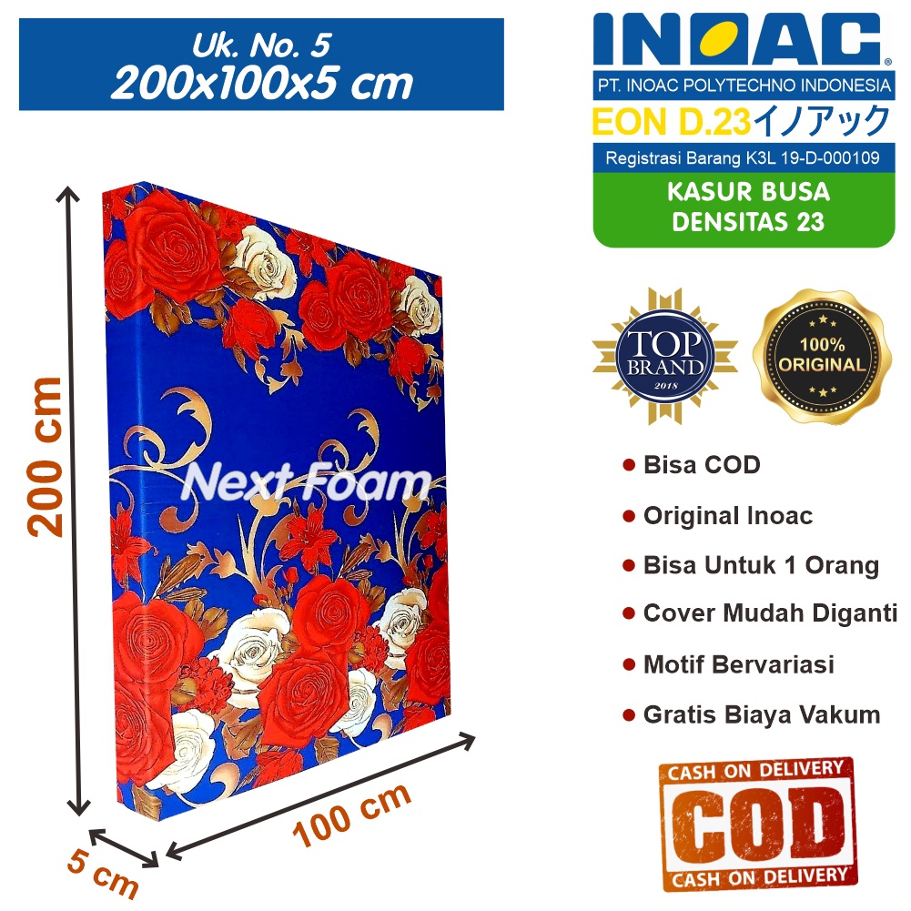 Kasur Busa Inoac Ukuran No 5 200x100x5 cm Tebal 5 cm EON D23 ORIGINAL INOAC Asli