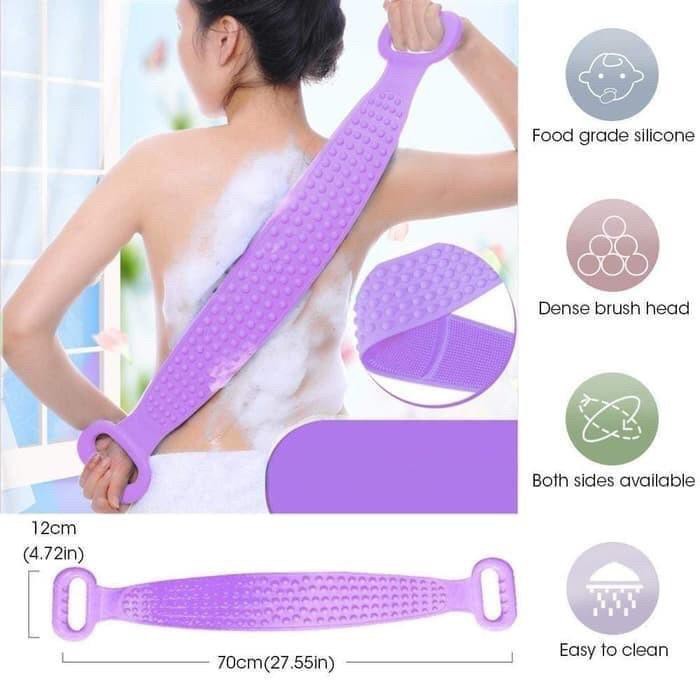 &lt;^ SJA ^&gt; Sikat Punggung Multifungsi Bahan Silikon Lembut Fleksibel / Sikat Scrubber Dua Sisi NEW