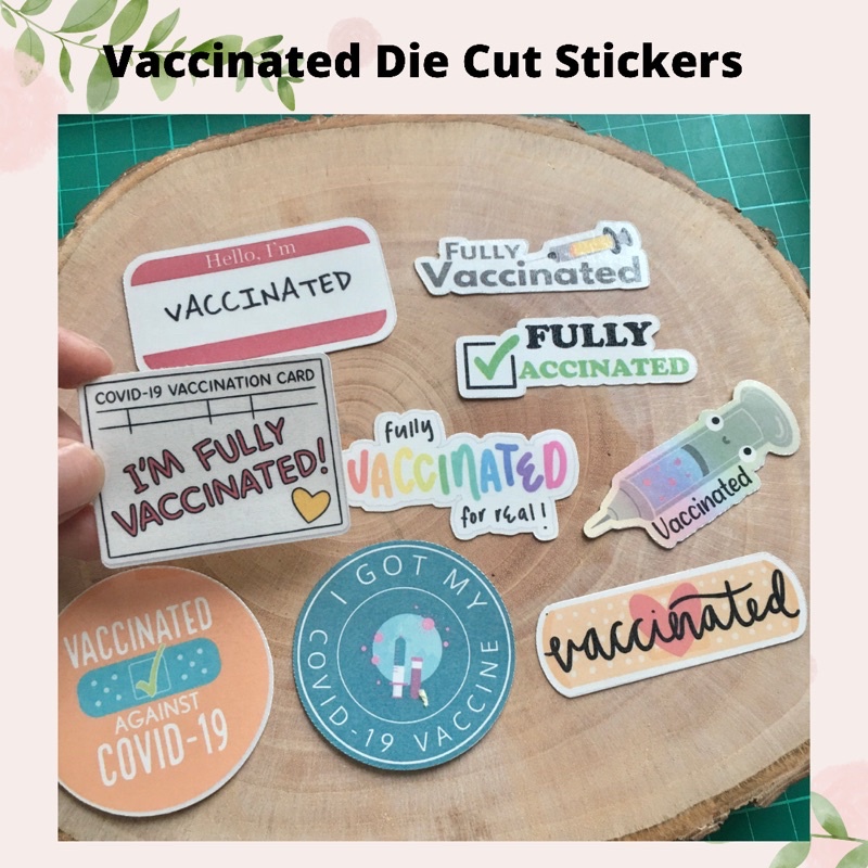 Sticker Vaksin Stiker Vaksinasi Sticker Hp / Laptop Vaccinated Sticker Tumblr Murah Aesthetic