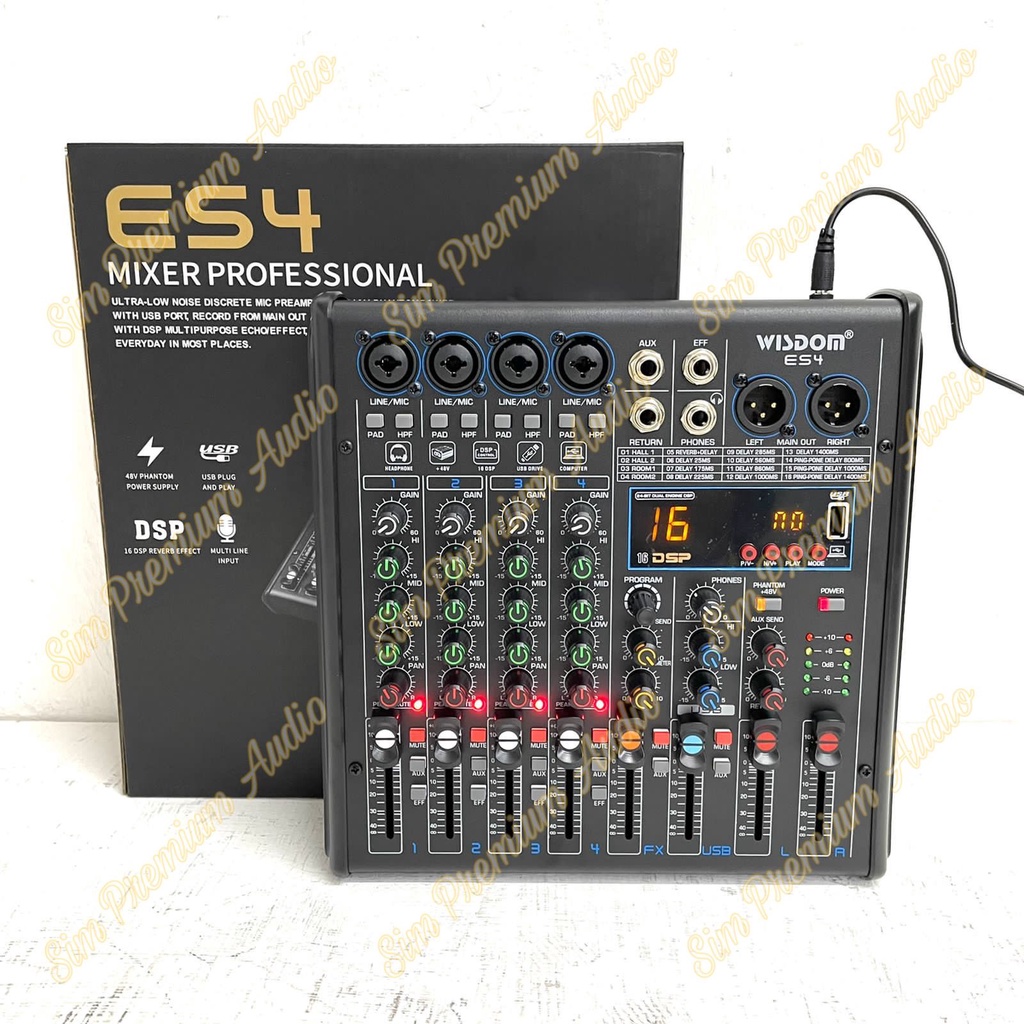 mixer wisdom es4 wisdom es 4 4 channel original garansi resmi WISDOM 1 THN (BISA COD)