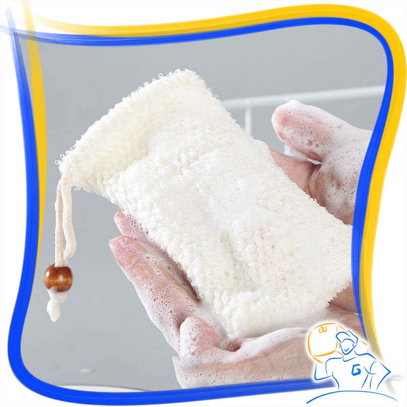 Kantong Jaring Sabun Batang Bahan Sisal Soap Bag Foaming Bath Net Natural Eco Saver Sisal Soap Bag Bar Pouch