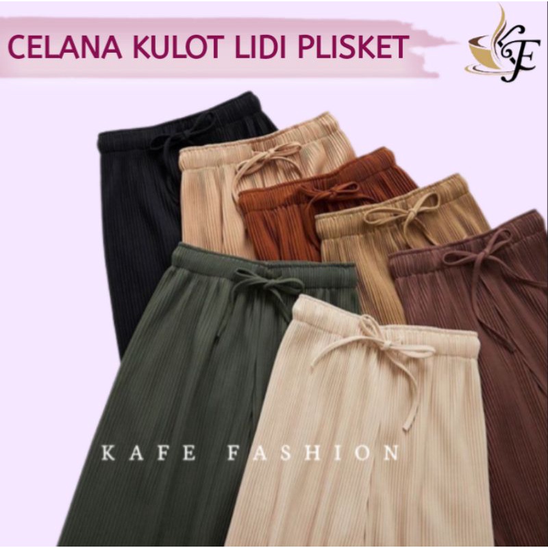 Celana Kulot Wanita Panjang Pilsket Lidi Haighweist Jumbo Tali