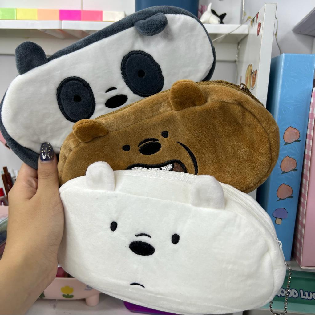 

KOTAK PENSIL WE BARE BEARS TEMPAT PENSIL KAIN PANDA BERUANG PUTIH KOTAK PESIL COKELAT