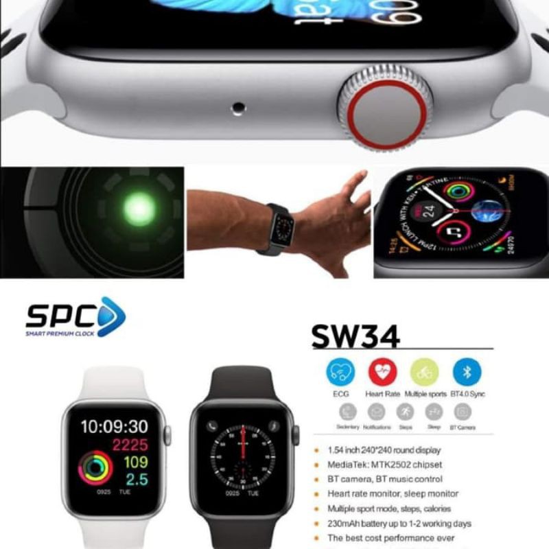 Smartwatch SPC SW34 Waterproof Heart Rate Android IOS Garansi Resmi