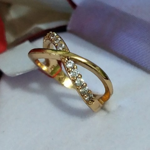 cincin model silang dewasa - Perhiasan lapis emas 22k