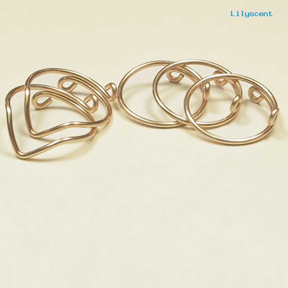 5pcs / Set Cincin Knuckle Bahan Alloy Untuk Wanita