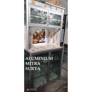  Rak  Piring  Aluminium Kuat Keramik Kaca  Super 2 Pintu RATA 