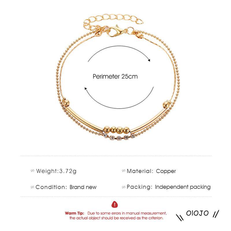【COD】Gelang Kaki Manik-Manik Berlian Gaya Vintage Untuk Wanita
