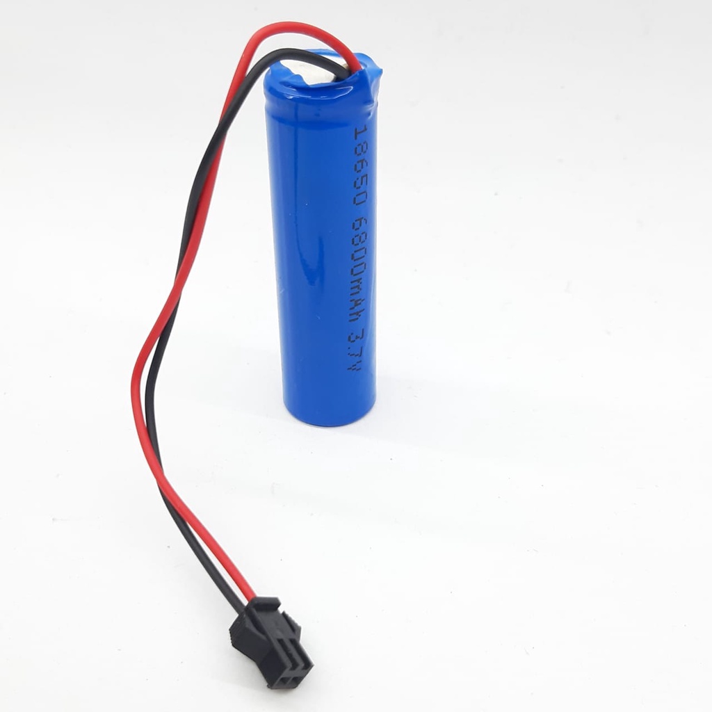 Baterai Mobil RC Type Lithium 18650 Soket Hitam 3.7V - 6800mAh