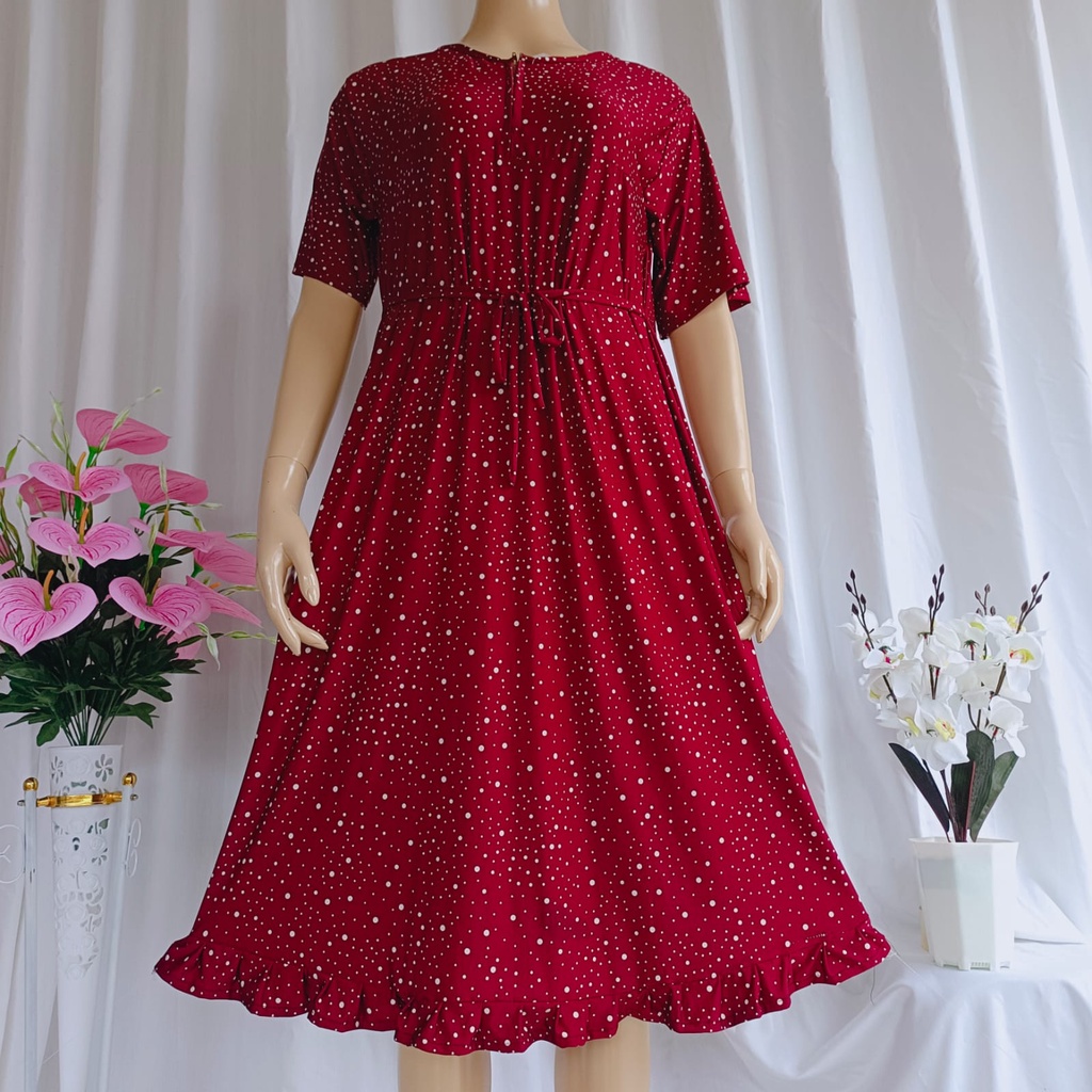 DASTER JERSEY JUMBO SUPER LEMBUT & ADEM PREMIUM MOTIF POLKA KECIL TERBARU/DASTER JERSEY SUPER JUMBO 