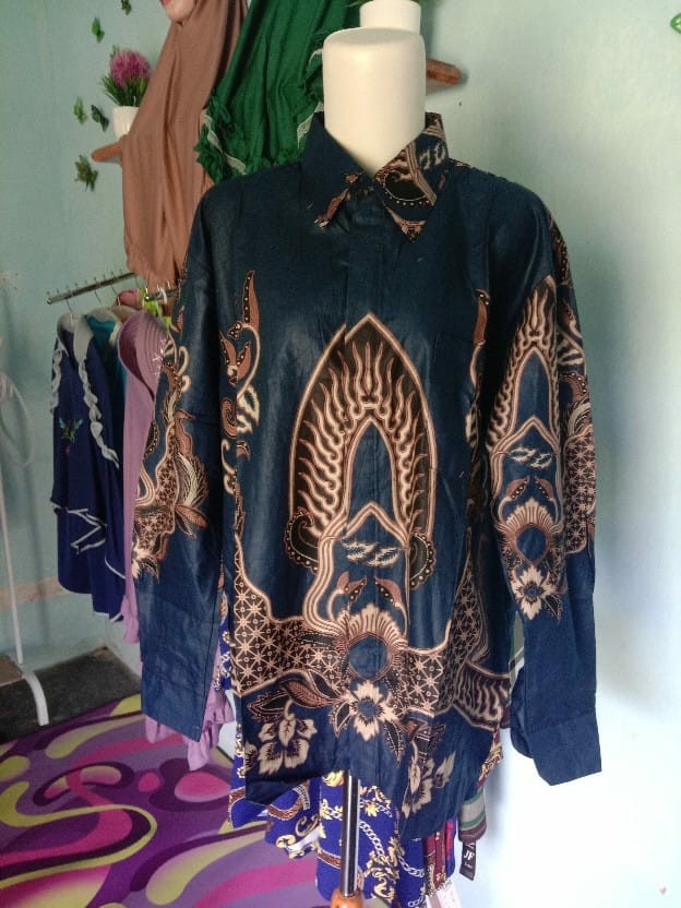 Kemeja Batik Pria Size M L Xl Xxl Bswart Batik Hrb026 Kenongo Hem Panjang Padi