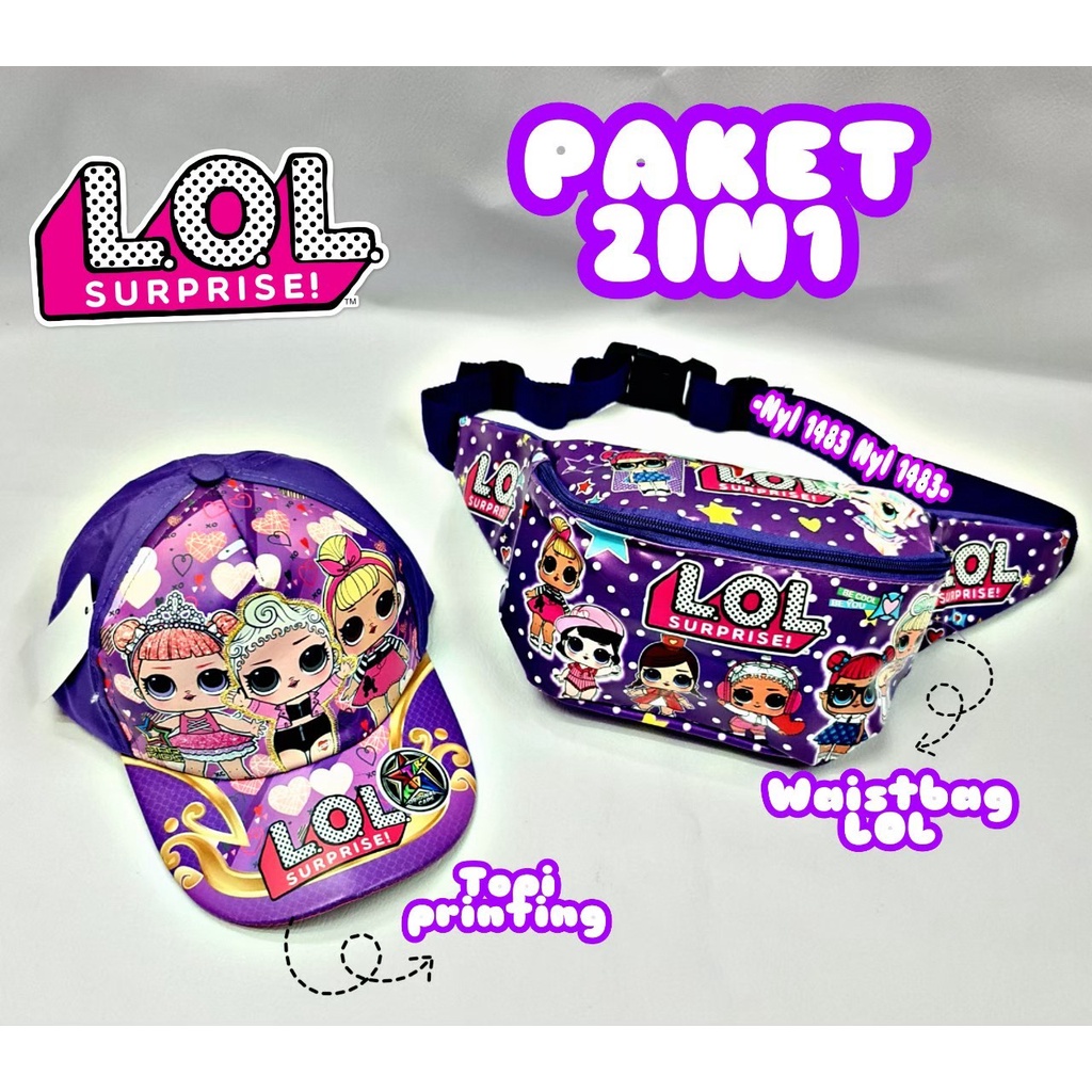 waistbag anak karakter unicorn gratis topi Anak - tas anak