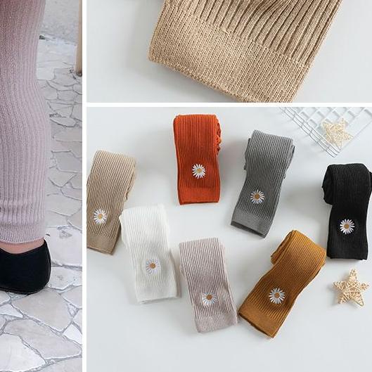 Legging bayi 0-1 tahun celana leging rajut motif bordir bunga fashion baby import