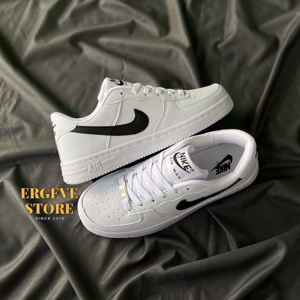 MAN & LADIES SEPATU PUTIH AIR FORCE 1 LV8 MID LOW PUTIH POLOS WANITA SNEAKERS FULL WHITE BROWN-WHITE BLACK