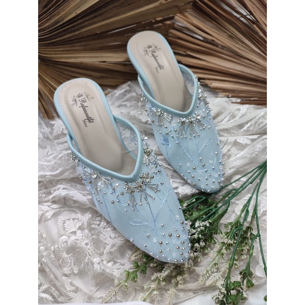 sepatu wanita rullye babyblue 7cm kaca