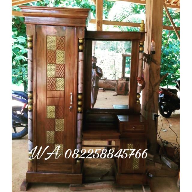 Meja Rias Tolet Jati Minimalis, Lemari+Meja Rias Ukir Jepara