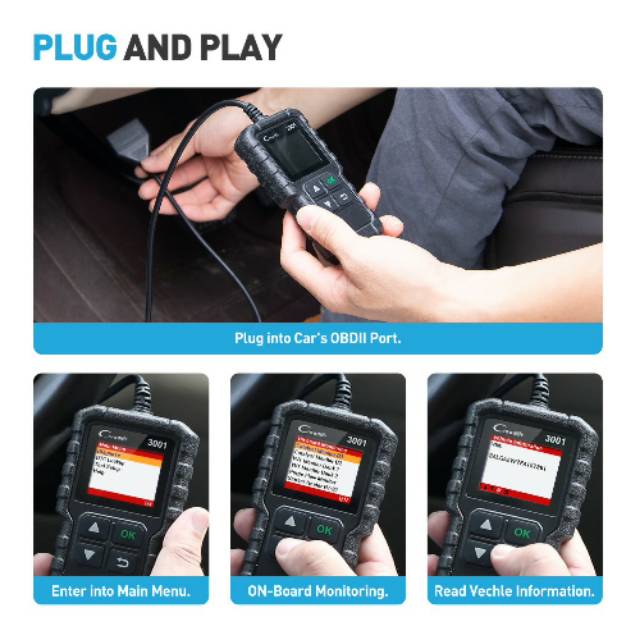 Scanner Diagnostic Mobil OBDII (ORIGINAL) LAUNCH  – 3001