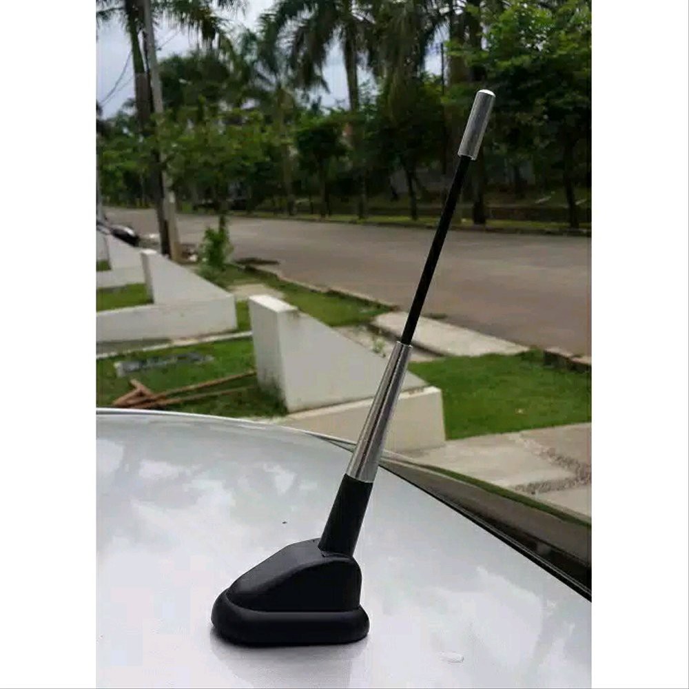 antena ANTENNA tempel atas variasi mobil universal twotone silver hitam bisa miring tekuk