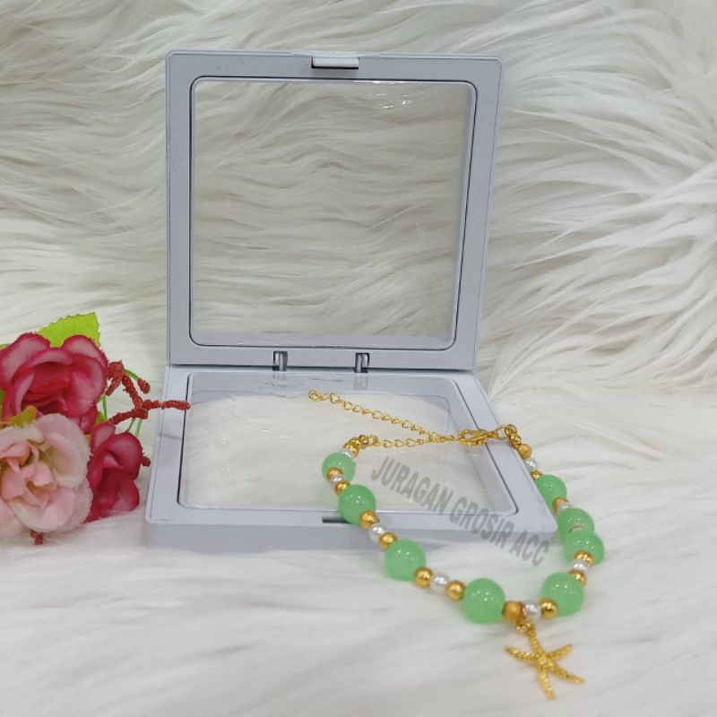 Gelang Desain asli Niche Buatan Tangan Kristal Mutiara Lucu Anti  Karat Anti Luntur