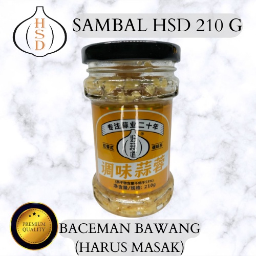 SAMBAL HSD 210 G RASA BAWANG PUTIH CABAI POTONG DAN BAWANG PUTIH BACEM