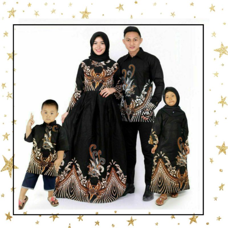 Baju Pesta Keluarga Muslim Batik Kondangan Mewah Modern Kekinian Terbaru