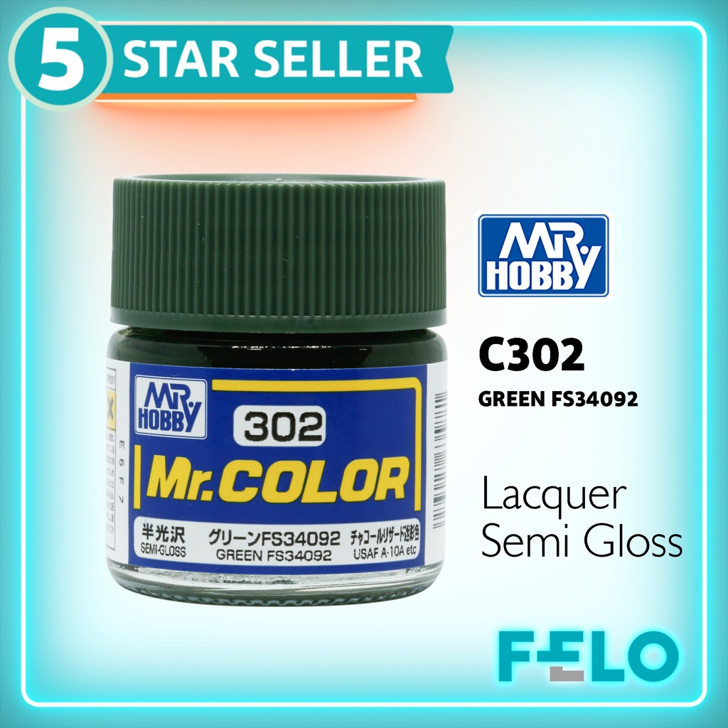 CAT GUNDAM - MOKIT MR COLOR C302 GREEN FS34092-SEMI GLOSS / MR HOBBY C 302