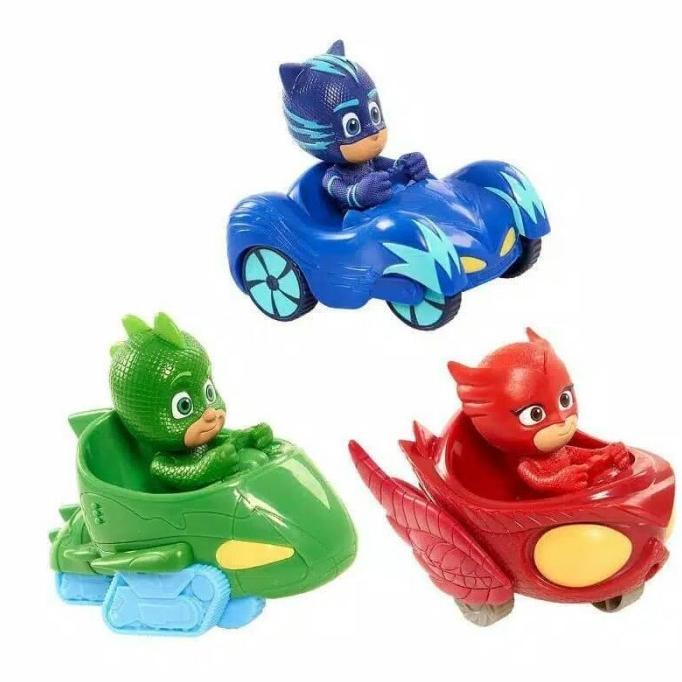 Mainan Pj Masks Mobil Figure Owlette Catboy Gekko Set 3 Pcs