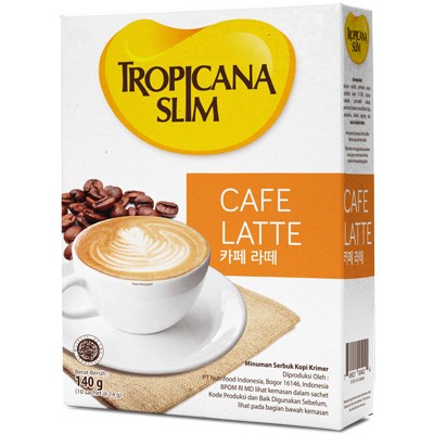 

Tropicana Slim Caffe Latte Sugar Free Drink Kopi Rendah Gula 10Scht - 1 box