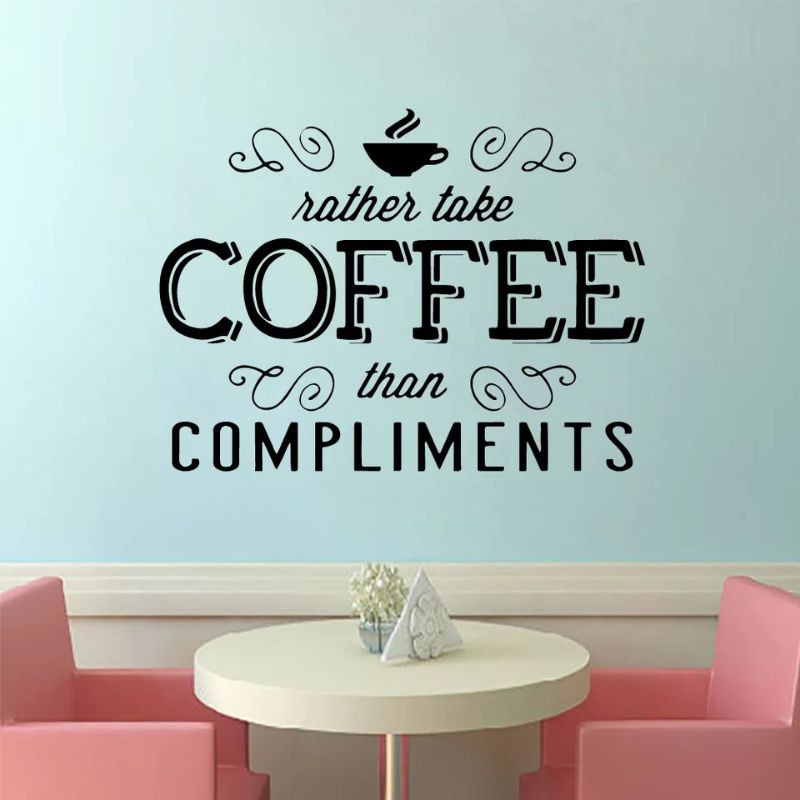 WALL CUTTING STICKER STIKER DINDING KACA KAMAR TIDUR ANAK CUSTOM WALLPAPER 3D MURAH KOPI CAFE 03