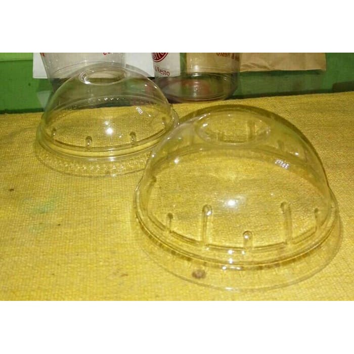 Dome Lid / Tutup Gelas Plastik Pet Cembung Ukuran 12Oz, 14Oz Dan 16Oz