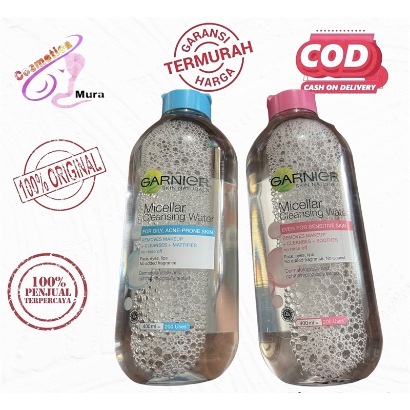 [ 400 ml / super besar ] garnier micellar water pink 400 ML - garnier micellar water biru 400 ML