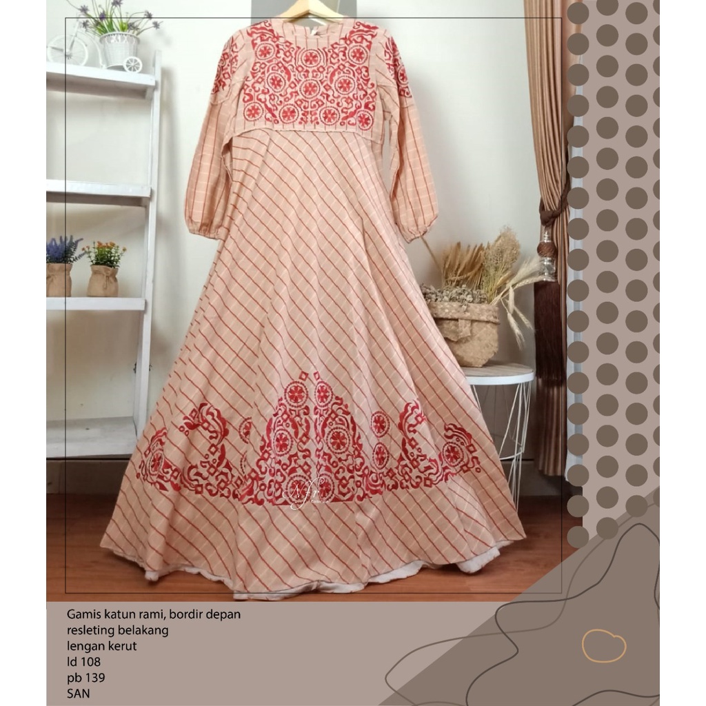gamis katun rami bordir raradisa ld 108 XL