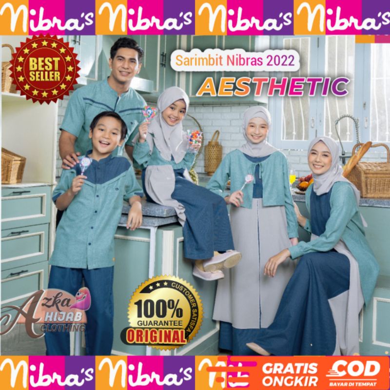 SARIMBIT NIBRAS TERBARU 2022 AESTHETIC SET FAMILY / BAJU SERAGAM LEBARAN KELUARGA / BAJU COUPLE KELU