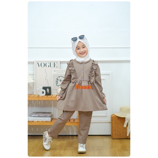 Set Kirana Setelan Knit Anak Cewek Neeca Kiddos Size Junior 6,8,10,12,14 Y