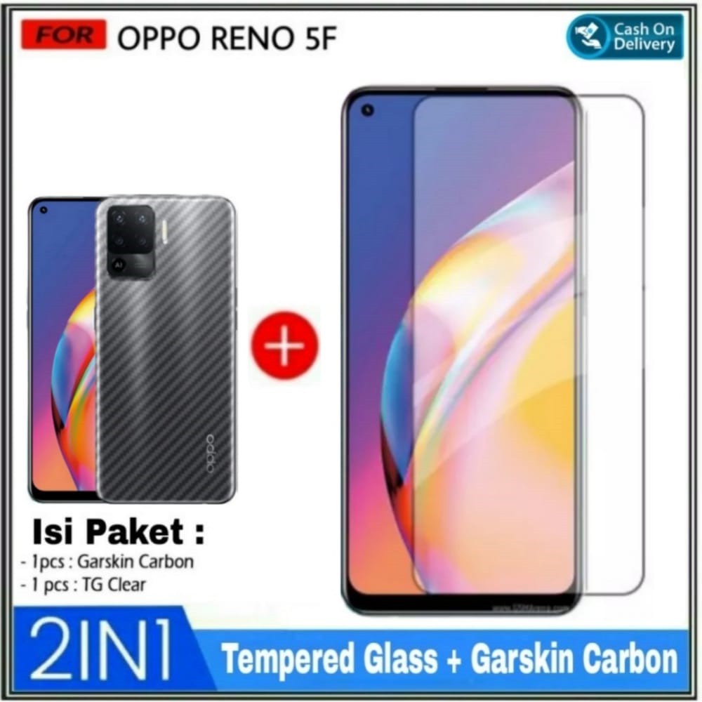Tempered Glass Reno 5 F + Garskin Carbon Protector Oppo Reno 5F