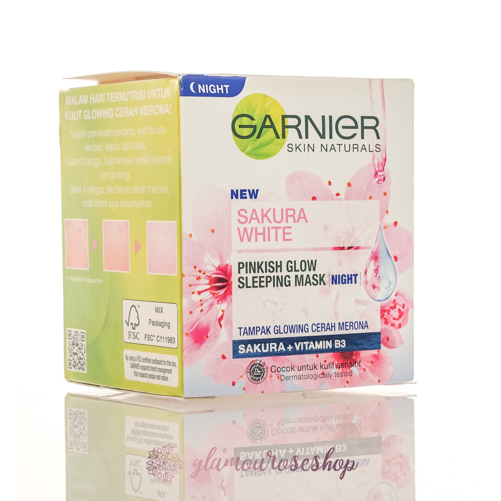 ❤️Glamouroseshop❤️ Garnier Sakura White Pinkish Radiance Sleeping Essence (NIGHT CREAM) 50 ml (BIG)