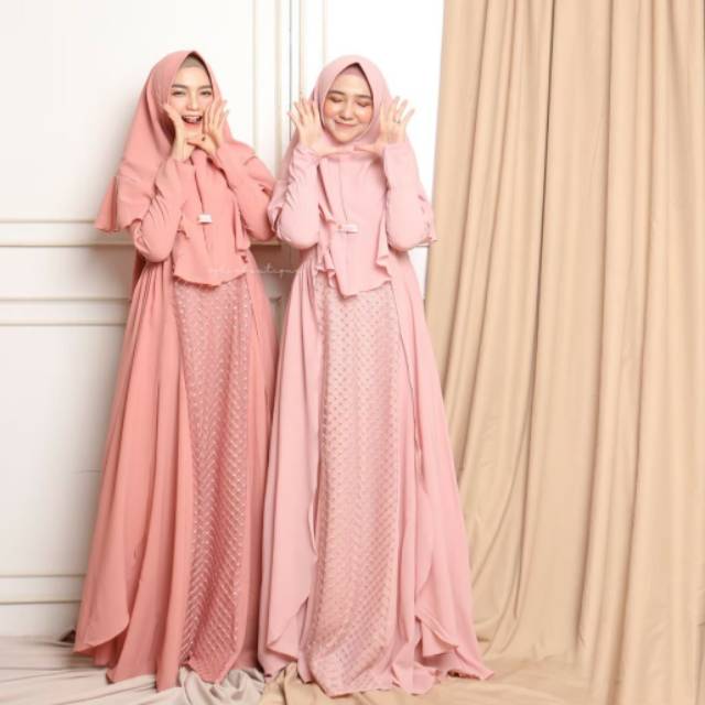 Sabrina Dress dan khimar syakila by glizhijab, gamis, syari (original)
