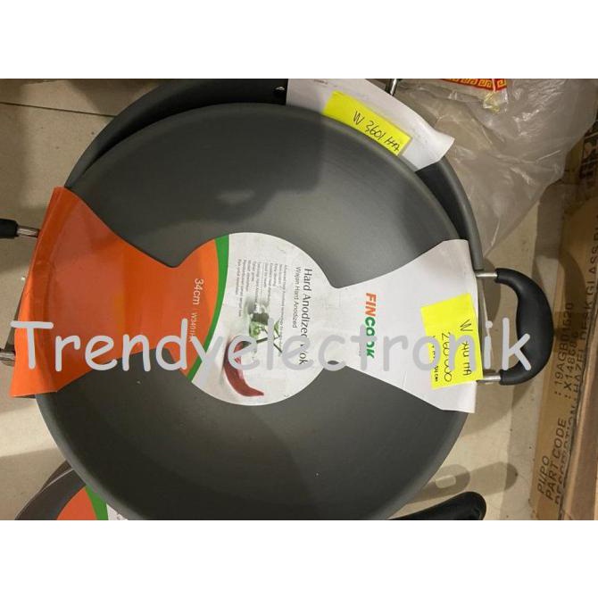 Buruan Beli] Wajan Penggorengan Fincook Hard Anodized Wok W 3401 Ha 34 Cm