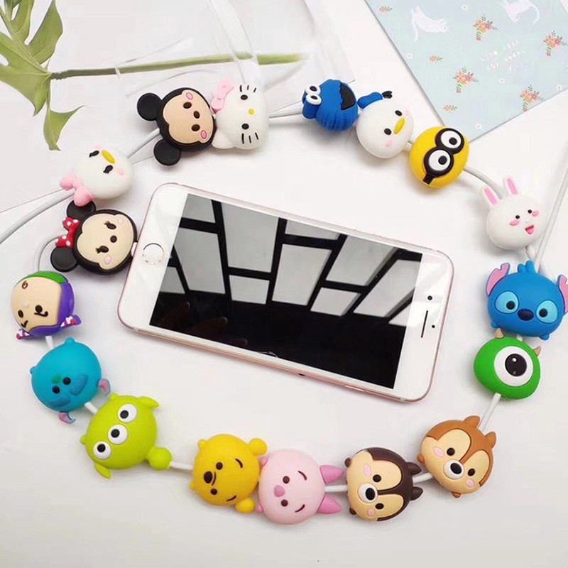 Cartoon Phone Cable Bit Anti-break Data Cable Line Head Protector Pelindung Kabel/ Cable Saver