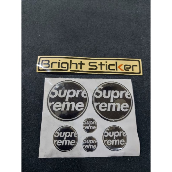 STICKER EMBLEM SUPREME SET STICKER MOTOR STICKER MOBIL TIMBUL 3D