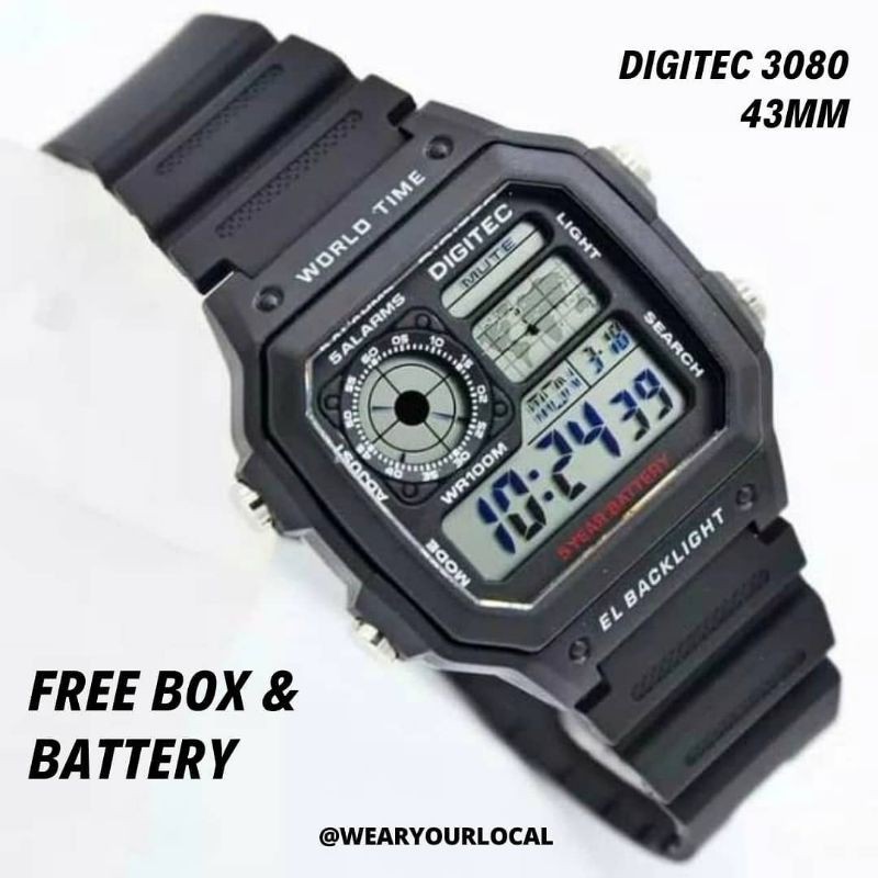 Jam Digitec 3080 / DG-3080. Digital Mirip AE-1200. Original