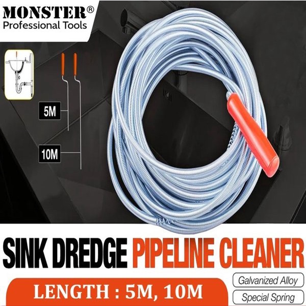 Pipe Cleaner Kawat Pembersih Saluran Pipa Air Mampet Sumbat 5 10 Meter