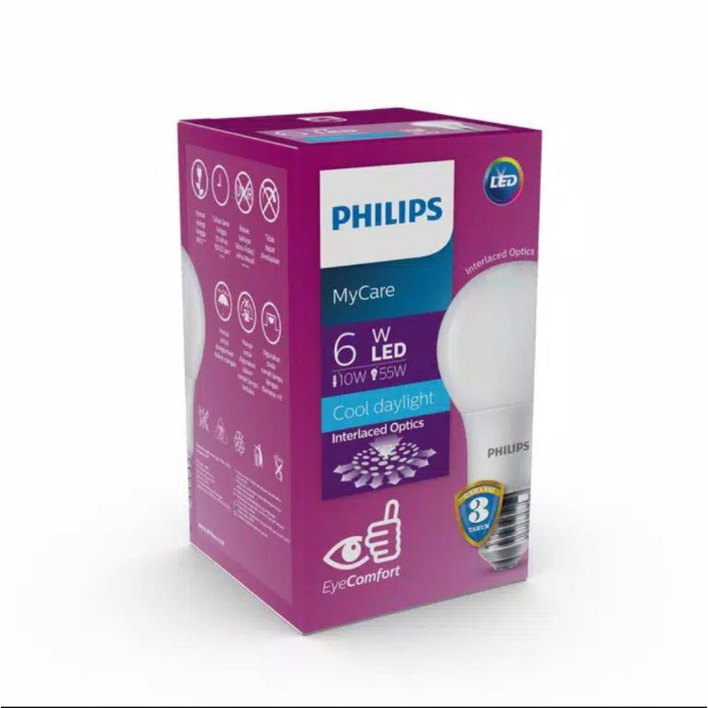 Lampu LED Philips 6W/ 6Watt LED BULB 580 Lumen Asli PHILIPS