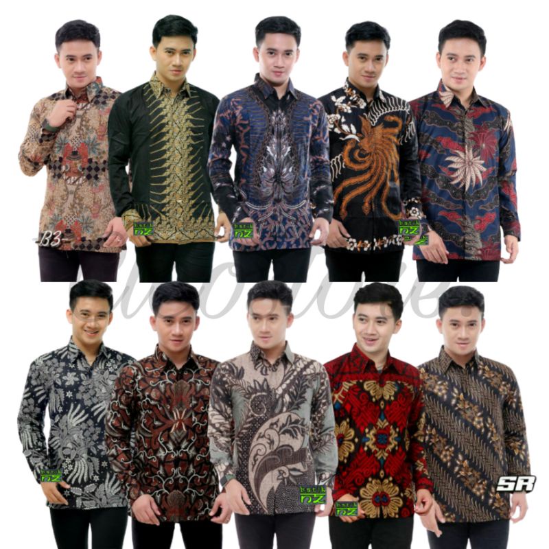 KEMEJA BATIK PRIA LENGAN PANJANG | BATIK AZMIL HRB026 MOTIF KERATONAN