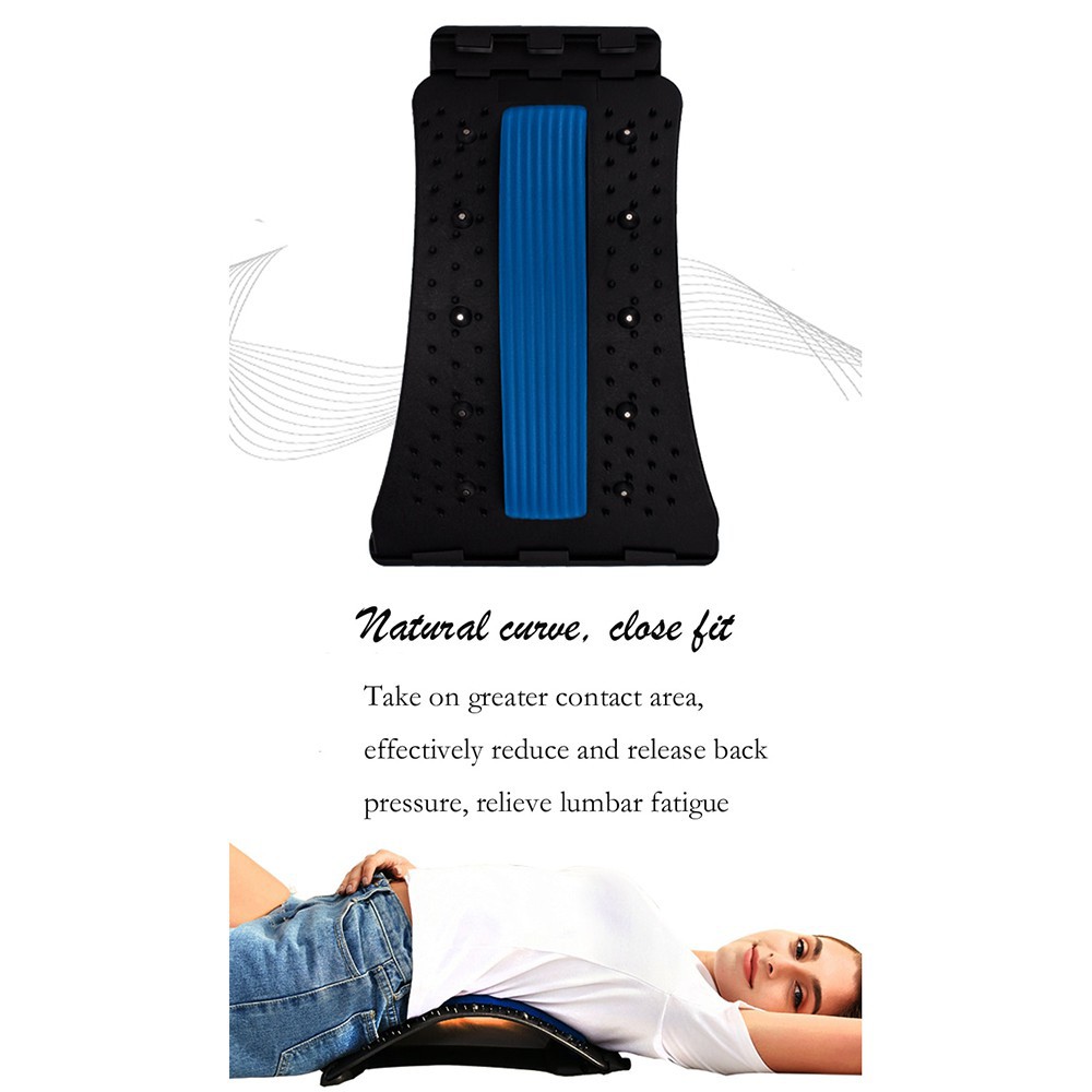 GS8 Sandaran terapi sakit pinggang tulang punggung lumbar spinal stretching KKHealthy Black/Blue