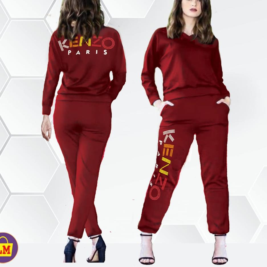 Kekinian - LM 06066 Setelan Training  Baju Setelan Senam Terlaris  JUMBO XXXL..