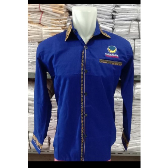 kemeja pria lengan panjang partai Nasdem/ kemeja partai/ Nasdem